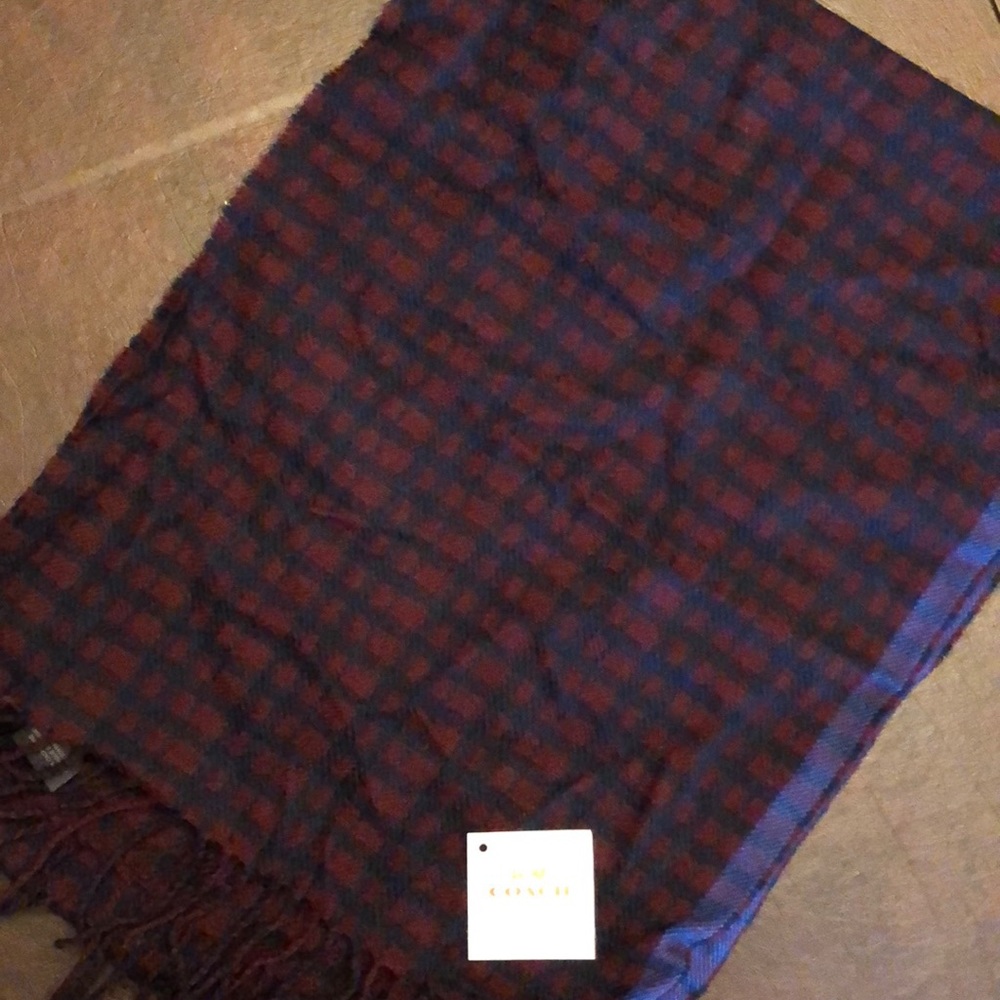 Coach Cashmere scarf (maroon/blue)